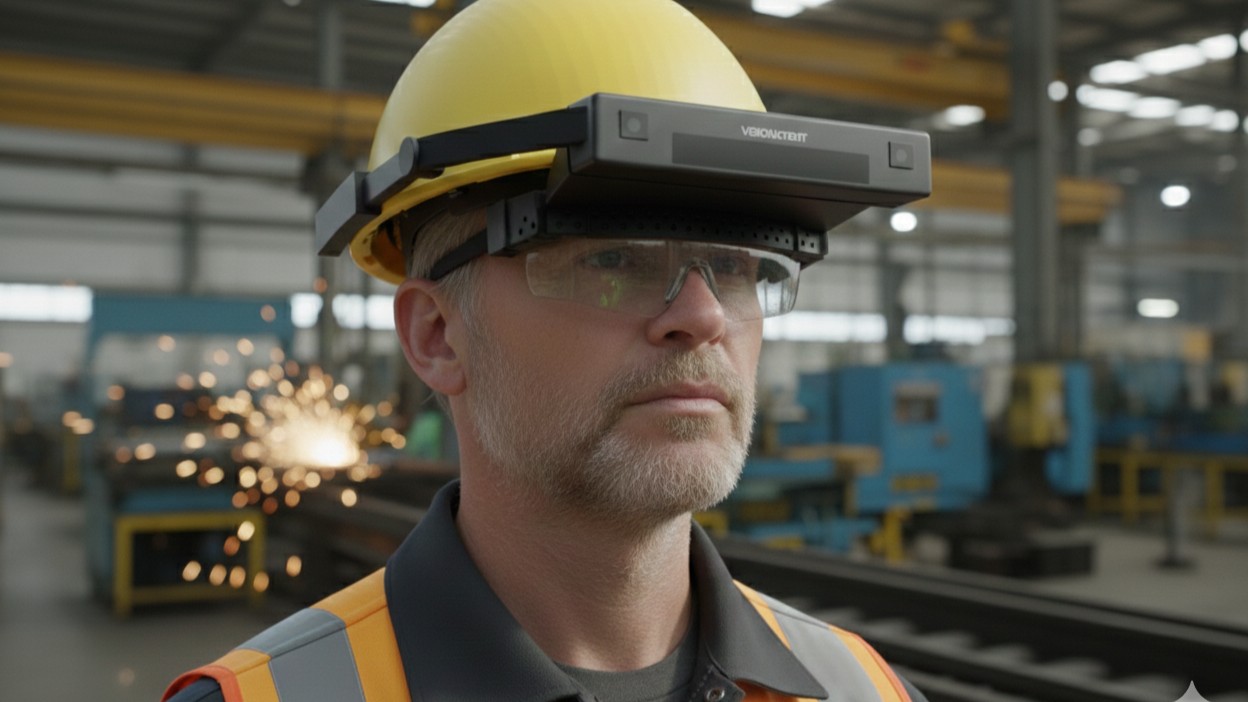 Industrial worker using VisionXtent AR system
